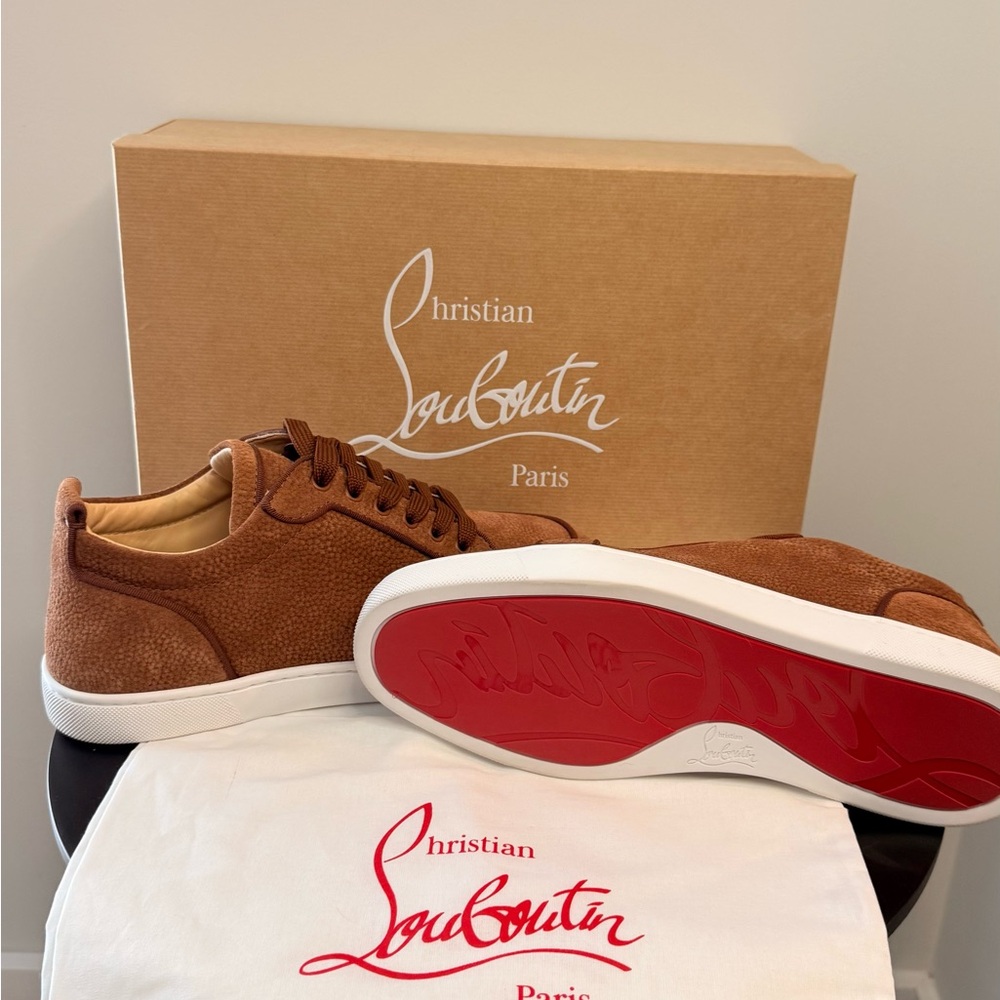 Christian Louboutin Rantulow Orlato Flat Men's Cuoio Sneakers with Red Soles